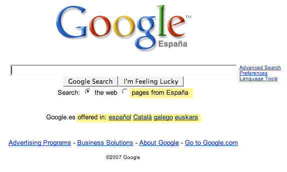 Search in Google España