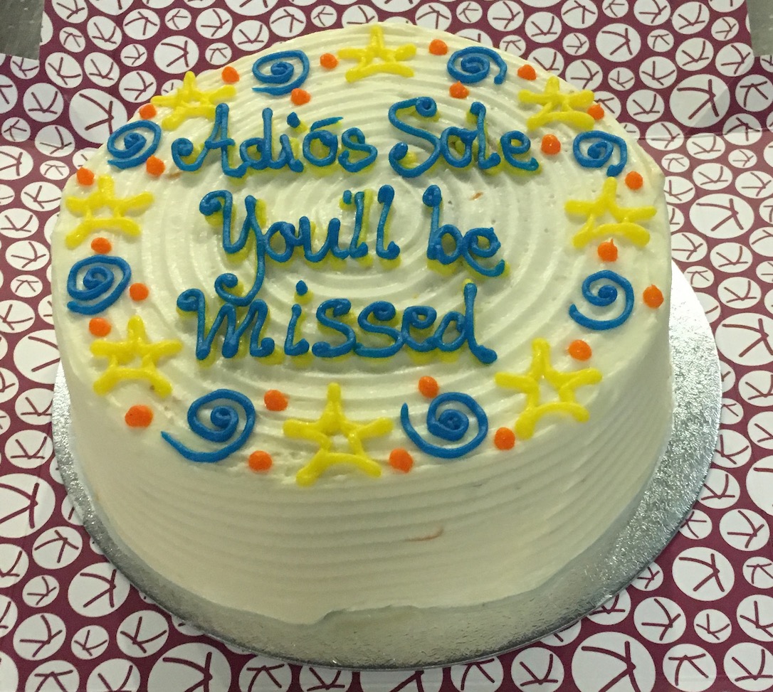 Farewell cake for Sole