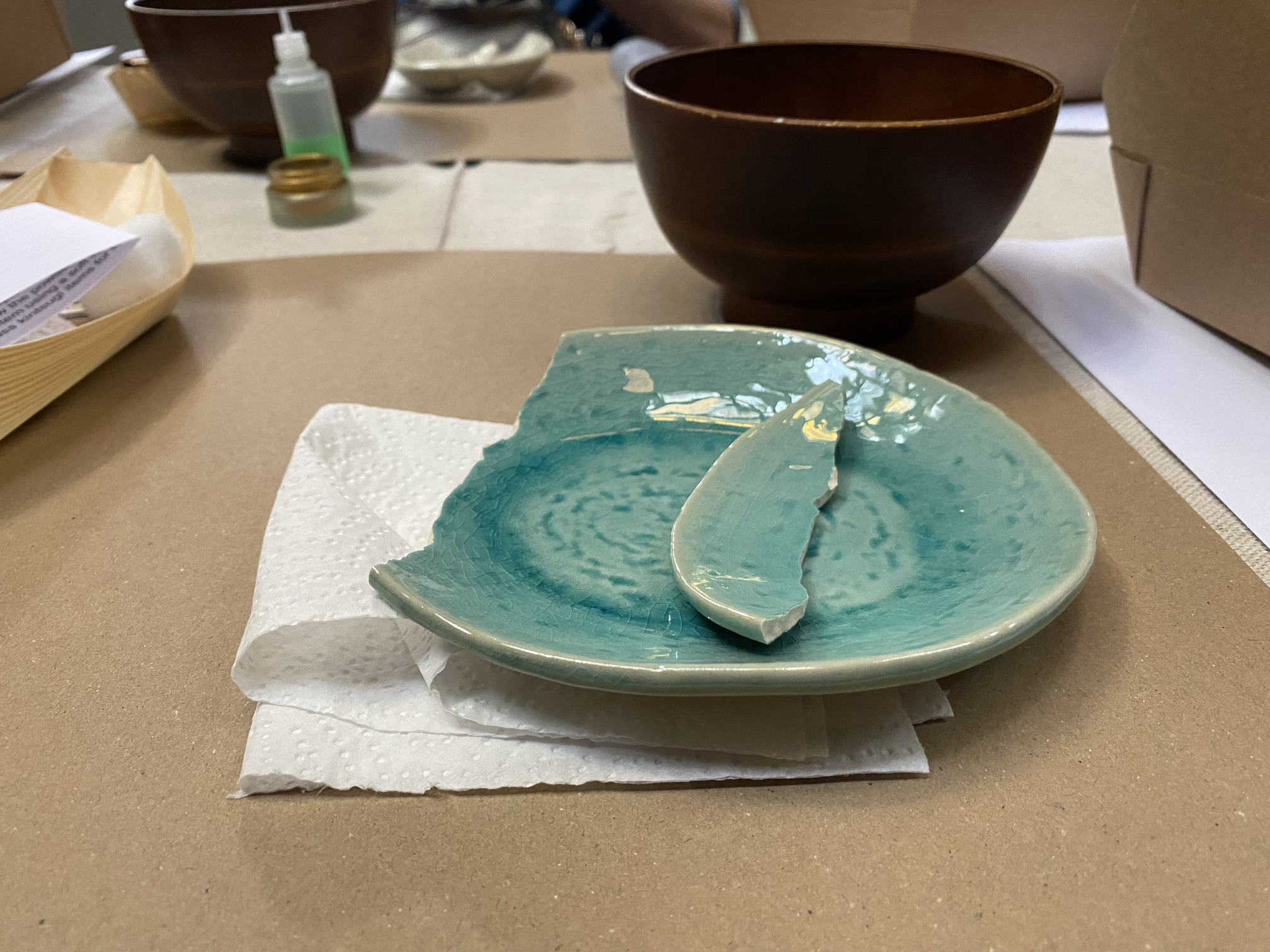 Broken dish, with sanded edges