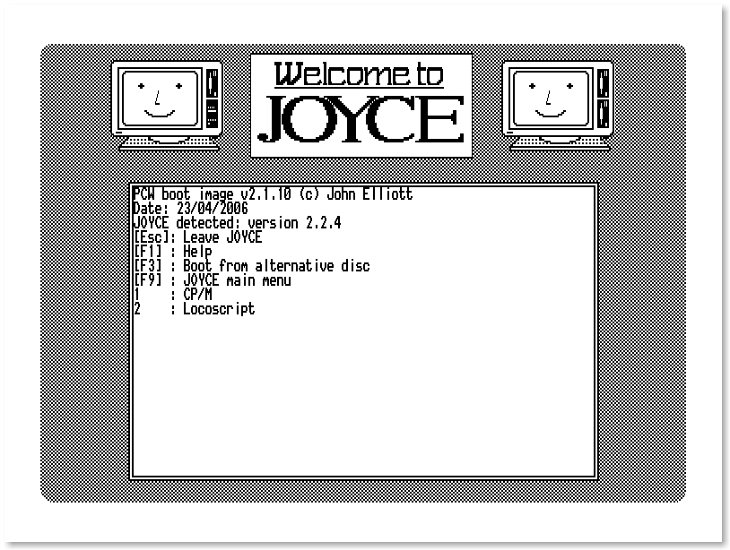 JOYCE welcome screen