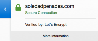 soledadpenades.com is a secure connection, verified by let's encrypt