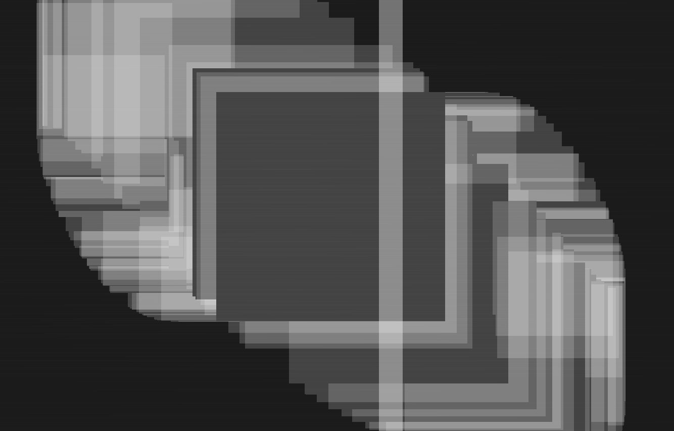 several squares overlapped with different transparency levels