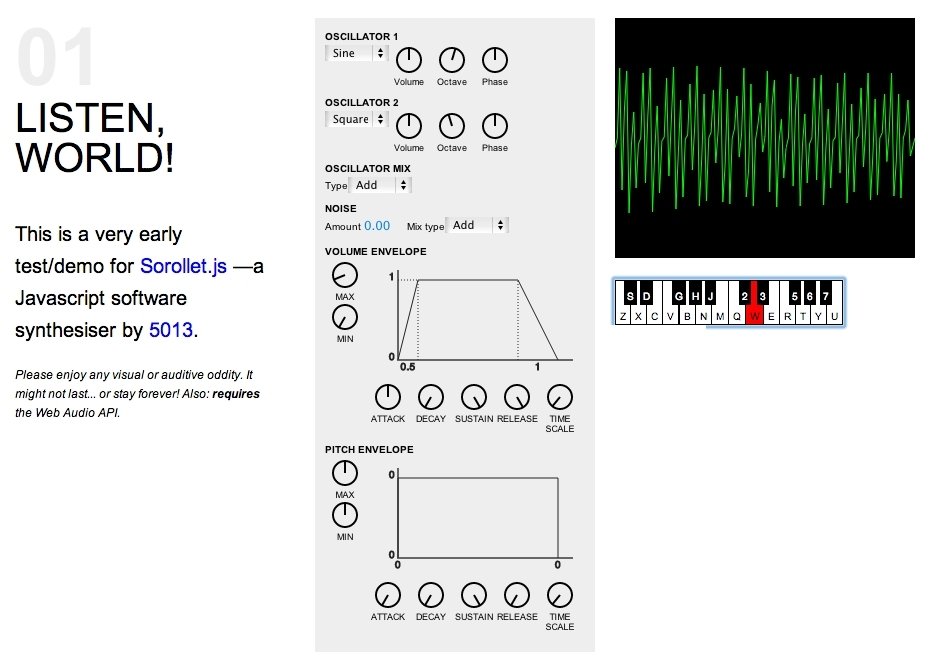 screenshot of sorollet.js UI