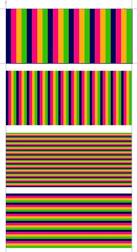 four images of stripes in different widths