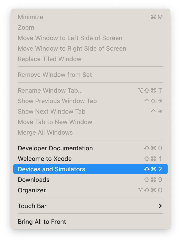 Develop... Devices and simulators